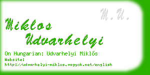 miklos udvarhelyi business card